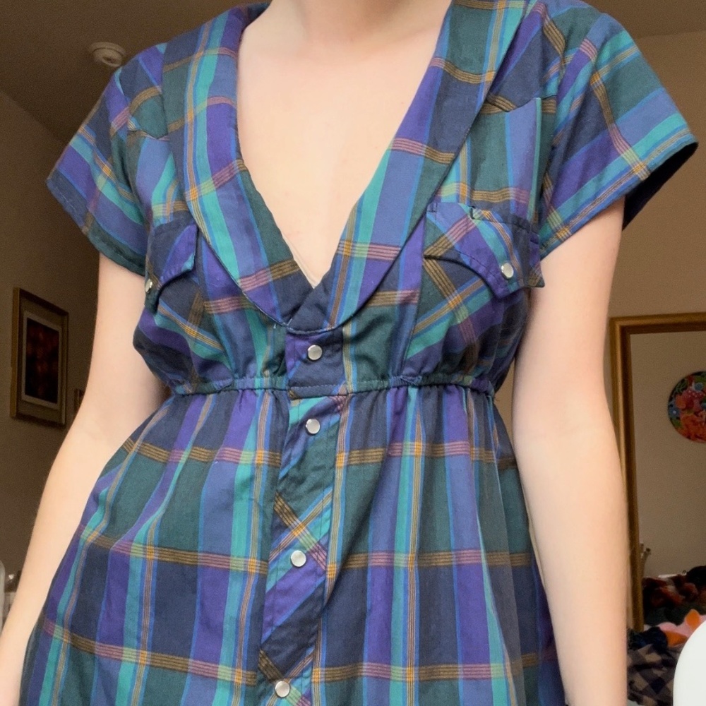 Urban Renewal Upcycled Vintage Plaid Top - Size S/M